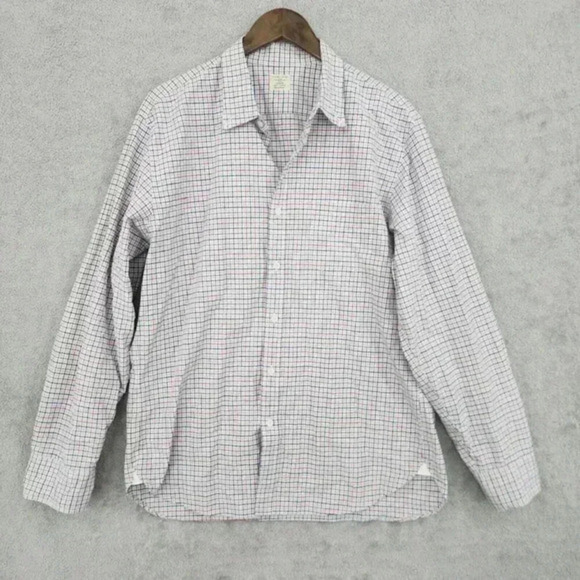 J.Crew Men's Red & Blue‎ Plaid Button-Up  L 12CT - Picture 1 of 6